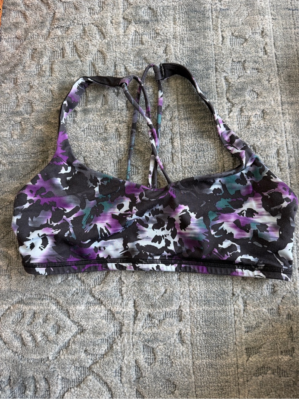 Lululemon Sports Bra Purple Floral Print